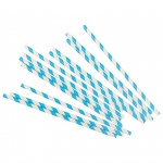 Трубочки бумажные сине-белый Леденец, 200*6мм