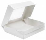 Коробка картонная с ламинацией и прозрачным окном для кейк-попсов на 4 шт стандарт из бел/бел картона. Размер 200*150*45