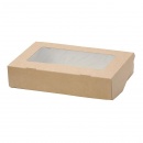 Коробка картонная с ламинацией и прозрачным окном для кейк-попсов на 4 шт, Стандарт из бур/бел крафт картона. Размер 200*150*45