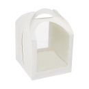 Упаковка для кулича 150*150*210 серия "FupecoRWinEasterBox" бел/бел с круговым окном