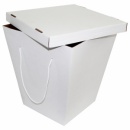 Картонная коробка для доставки букетов, трапеция, крышка дно, бел/бур, р-р 268*378*422
