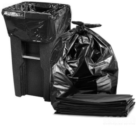 Мешки для мусора из полиэтилена ПВД хозяйственные. Цвет черный, р-р 85*135см*55мкм, 220 литров