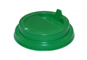 Крышка пластиковая для одноразового стакана, 80мм зеленая