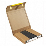 Картонная коробка 265*265*10-40мм квадратная для упаковки книг и холстов, с внутренним разрывным швом бур/бур