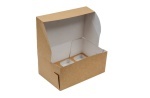 Коробка картонная серия "Fupeco CupcakeBox" Стандарт для капкейков на 6 шт, из бур/бел крафт картона.Размер 250*160*110 мм.