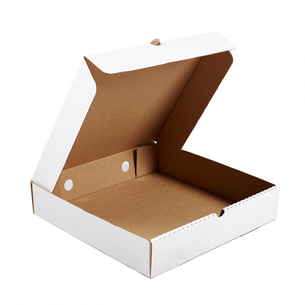 Гофрированная коробка серия "Fupeco PieBox" Албус под пирог 280*280*70 из 3-х слойного микрогофрокартона  бел/бур (Д 25-28см)