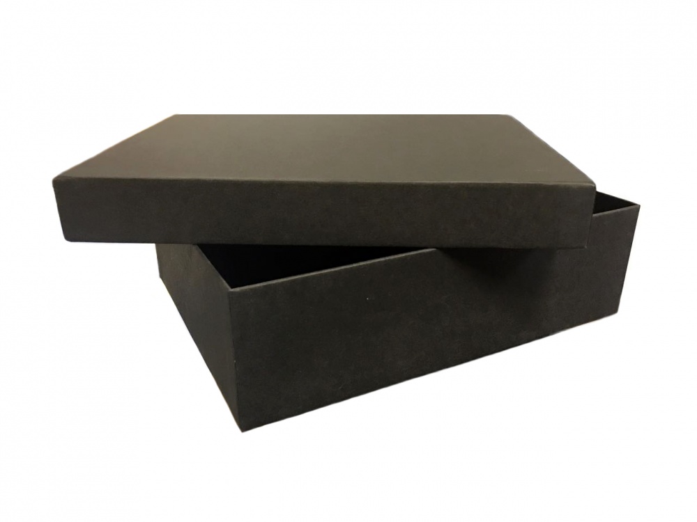 Коробка картонная для белья декоративная р-р 240*180*70мм. Цвет черный/черный. Крышка + дно