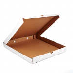 Гофрированная коробка 360*360*40 для пирога серия "Fupeco PieBox" Албус из 3-х слойного микрогофрокартона бел/бур (Д 30-36 см)