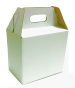 Гофроящик 240*140*215 сумка (чемодан) серия "Fupeco HandBox" из 3-х слойного гофрокартона бел/бур