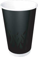 Стаканчики бумажные двухслойные для горячих напитков ThermoCup, 400мл серия "Black Fire"