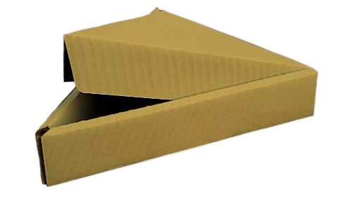 Гофрированная коробка 260*260*260*40 треугольная для пирога серия "Fupeco PieBox" Крафт  из 3-х слойного микрогофрокартона бур/бур