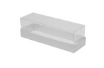 Коробка для макарун с прозрачной пластиковой крышкой, на 6шт,  Серия "Fupeco GlassTopMacCase" Премиум, бел/бел. Размер 185*60*60 мм.