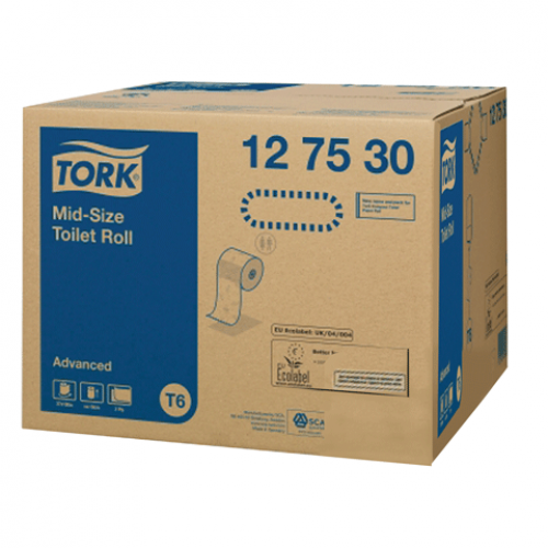 Бумага туалетная Tork Mid-size (127530) в миди рулонах, 2 сл.,10,0*9,9 см, Т6