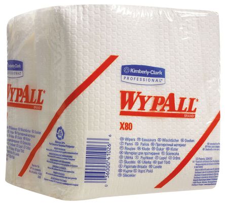 Протирочный материал Kimberly-Clark серии WYPALL*X80  (8388), цвет белый, 1сл, 4 уп*50 л, 30,5*31,8 см