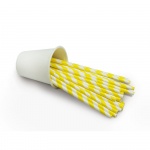 Трубочки бумажные желто-белый Леденец, 200*6мм