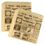Уголок бумажный (конверт) из влагостойкой бумаги 40г/м2 бежевый, серия "Газета французская", р-р 170*170мм