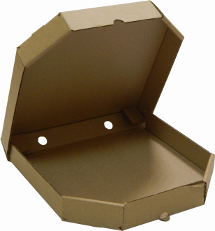 Гофроящик 320*320*40 для пиццы со скошенными углами серия "Fupeco PizzaBox" Крафт из 3-х слойного микрогофрокартона бур/бур (Д 25-32 см)