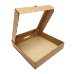 Коробка для пирога с окном 200*200*45 "Fupeco WinPieBox" из 3-х слойного микрогофрокартона бур/бур