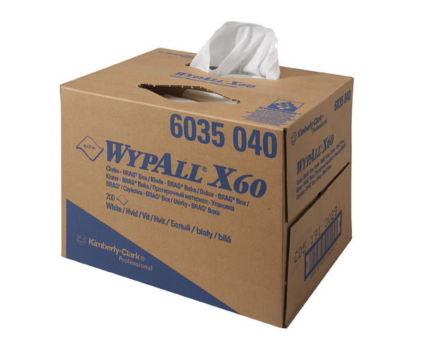 Протирочный материал Kimberly-Clark серии WYPALL*X60 (6035), цвет белый, 1сл, 200 л, 42,6*31,7 см