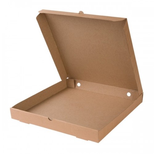 Гофрированная коробка под пирог серия "Fupeco PieBox" Крафт  270*270*40 из 3-х слойного микрогофрокартона бур/бур (Д 20-27см)