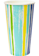 Стаканы бумажные однослойные для холодных напитков, 500мл серия "Полоски"