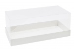 Коробка для рулета с прозрачной пластиковой крышкой. Р-р 255*120*105, серия "Fupeco GlassTopCakeRoll", бел/бел