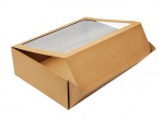 Коробка с прозрачным окном из микрогофрокартона  для подарков  р-р 400*300*120мм, Стандарт бур/бур