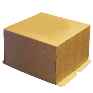 Гофрированная картонная коробка 400*400*220 для торта от 1 до 6 кг бур/бур серия "Fupeco CakeBox" (Д 15-39см)