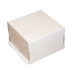 Гофрированная коробка для торта от 1 до 8 кг серия "Fupeco CakeBox" Эконом. 400*400*290 бел/бур ( Д 15-39см)