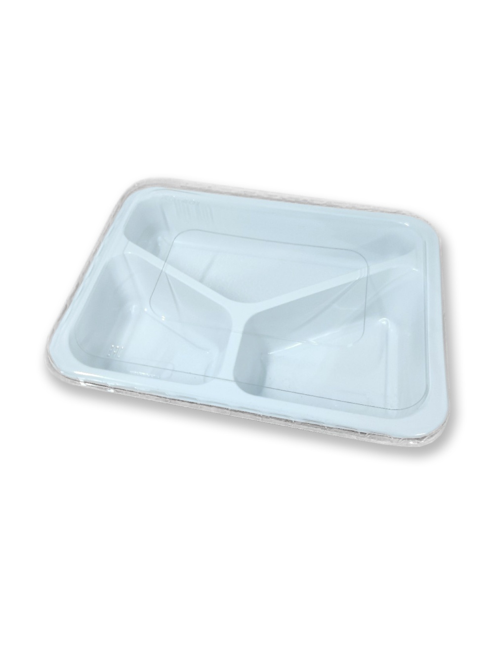 Контейнер - ланч-бокс пластиковый с прозрачной крышкой (РД-001) 3-х секционный для обедов, р-р внешний 227*177*36мм