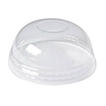 Крышка пластиковая купольная без отверстия для одноразового стакана ПЭТ, 95мм прозрачная
