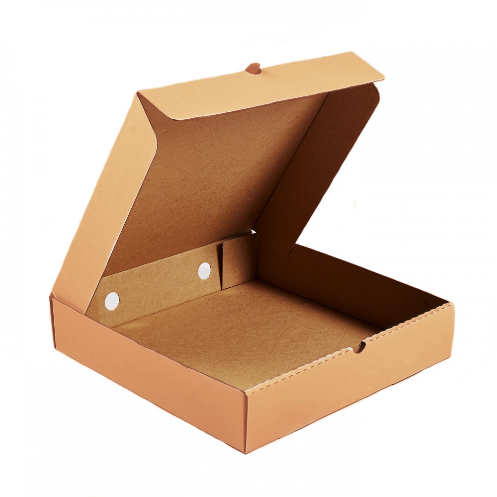 Гофрированная картонная коробка 350*350*70 самосборная серия "Fupeco PieBox" из 3-х слойного микрогофрокартона бур/бур