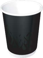 Стаканчики бумажные двухслойные для горячих напитков ThermoCup, 250мл черный