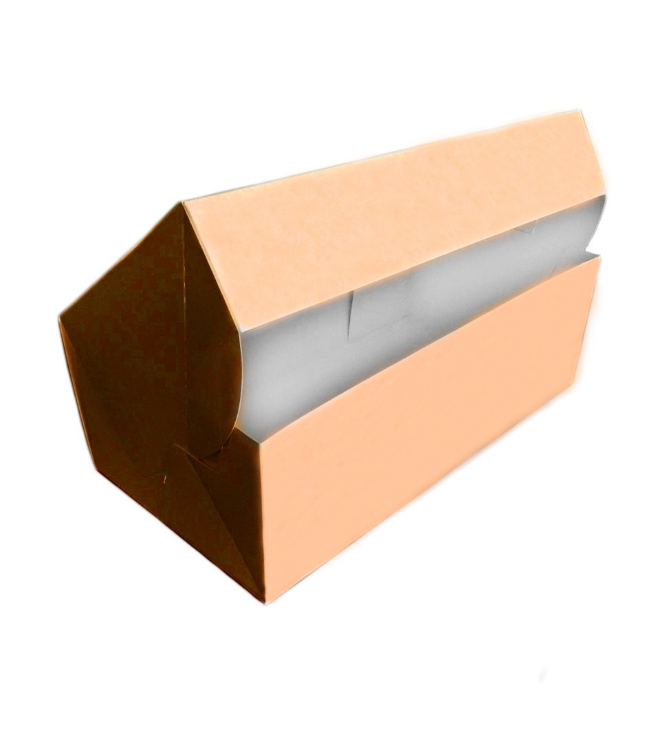 Упаковка картонная серия "Fupeco SweetBox" под пирожные из бур/бел крафт картона. Размер 330*160*110 мм.