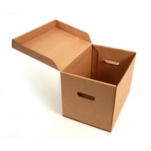 Гофрированная коробка 400*300*200 (24 л) с ручками из 3-х слойного гофрокартона бур/бур