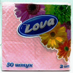 Салфетки бумажные 330х330 2 сл. розовые