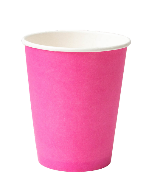Стаканчики бумажные однослойные для горячих напитков 250мл, розовый