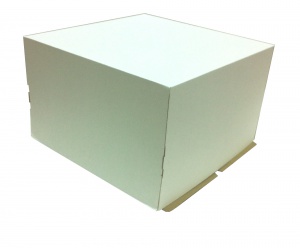Гофрированная коробка для торта от 1 до 4 кг из гофрокартона бел/бур серия "Fupeco CakeBox" 300*300*300 (Д 15-29см)
