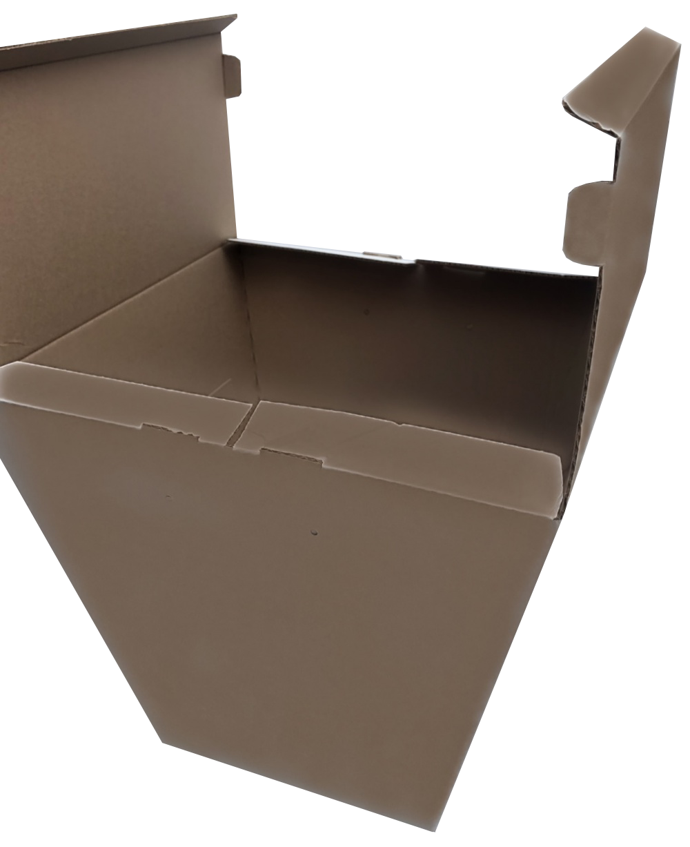 Картонные коробки для доставки больших букетов, самосборная , из 3 слойного гофрокартона бур/бур р-р (низ)300х(верх)500х(выс)450