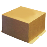 Гофрированная коробка серия "Fupeco CakeBox" Эконом для торта от 1 до 4 кг из гофрокартона бур/бур 300*300*300 (Д 15-29см) 
