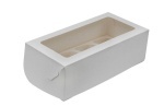 Картонная упаковка под капкейки на 8 шт., с прозрачным окном серия "Fupeco WinCupcakeBox" Стандарт из бел/бел мелованного картона. Размер 330*160*110 мм.