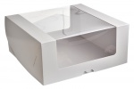 Коробка для торта 225*225*85мм с круговым окном, серии "Fupeco RWinCakeBox", бел/бел