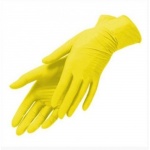 Перчатки нитриловые неопудренные, цвет желтый, размер М