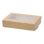 Коробка картонная с ламинацией и прозрачным окном для кейк попсов на 4 шт, Стандарт из бур/бел крафт картона. Размер 200*150*45