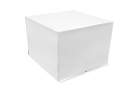 Гофрированная коробка для торта от 1 до 8кг серия "Fupeco CakeBox" Эконом. 400*400*290 бел/бур ( Д 15-39см)
