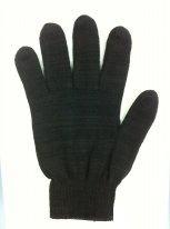 Перчатки полушерстянные двойные утепленные без пвх черные