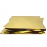 Подложки картонные с ламинацией квадратные 39*39 см под торт или пирог. Цвет "золото", толщина 1,25-1,3 мм