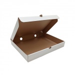 Гофроящик 300*230*40 для прямоугольной пиццы серия "Fupeco PizzaBox" Албус из 3-х слойного микрогофрокартона бел/бур
