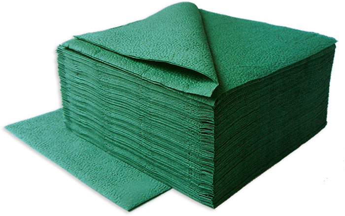 Салфетки бумажные 1сл. 240*240, 400л, зеленые