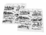 Уголок бумажный (конверт) из влагостойкой бумаги 40г/м2 белый, серия "Путешествие по городам", р-р 180*170мм